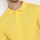 Parx Men Yellow Regular Fit Solid Polo Neck Collar T-shirt