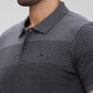 Parx Black Yarn Dyed Regular Fit Cotton T-Shirt