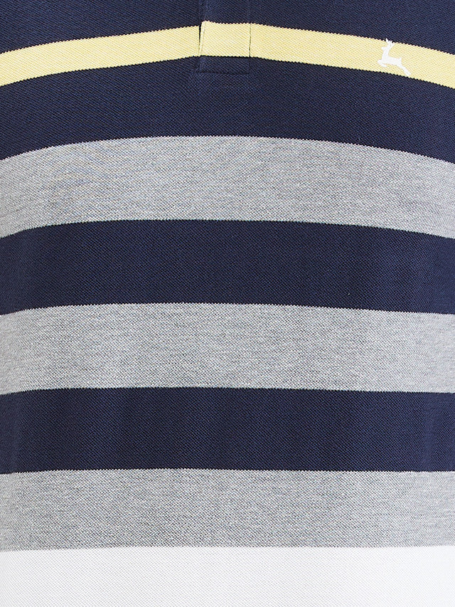 Parx Blue Yarn Dyed Regular Fit Cotton Blend T-Shirt