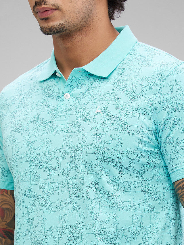 Parx Green Printed Regular Fit Cotton T-Shirt