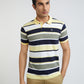 Parx Men Yellow Yarn Dyed Regular Fit Half Sleeve Polo Neck T-Shirt