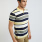 Parx Men Yellow Yarn Dyed Regular Fit Half Sleeve Polo Neck T-Shirt