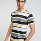 Parx Men Yellow Yarn Dyed Regular Fit Half Sleeve Polo Neck T-Shirt