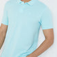 Parx Men Blue Solid Regular Fit Half Sleeve Polo Neck T-Shirt