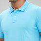 Parx Blue Solid Regular Fit Cotton Blend T-Shirt