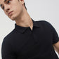 Parx Men Black Regular Fit Solid Polo Neck Collar T-Shirt