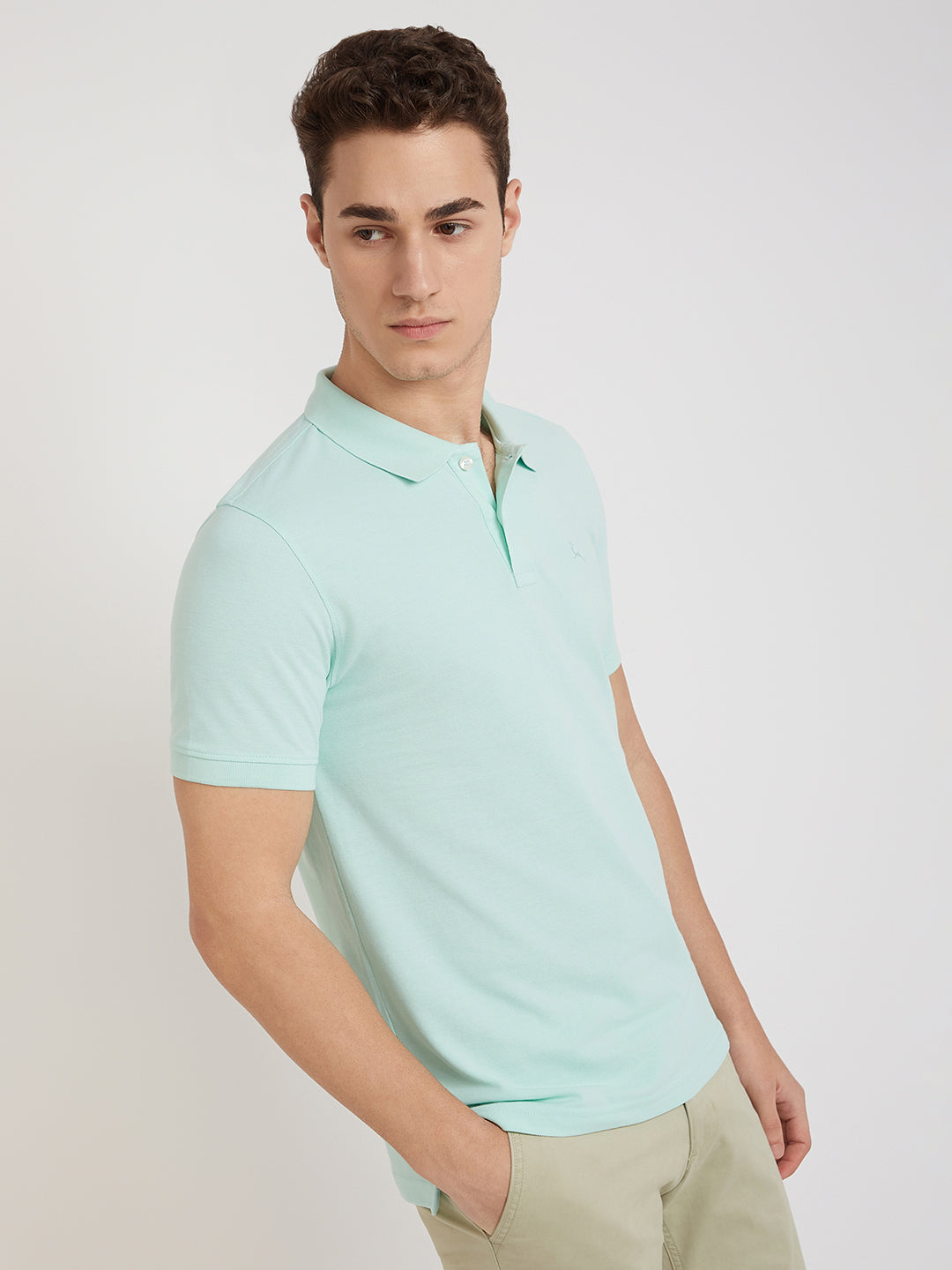 Parx Men Green Solid Regular Fit Half Sleeve Polo Neck T-Shirt