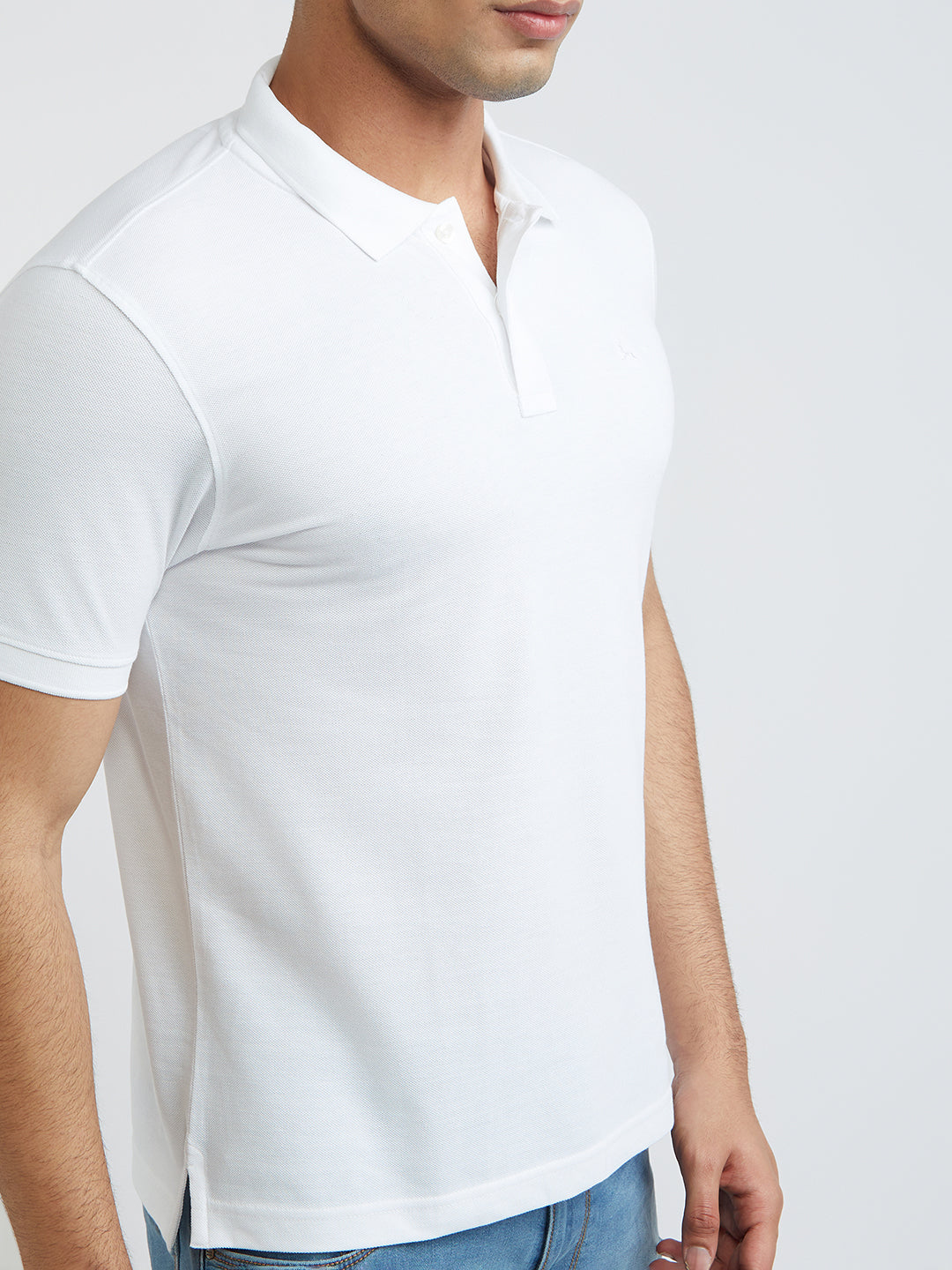 Parx Men White Regular Fit Solid Polo Neck Collar T-Shirt