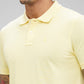 Parx Yellow Solid Regular Fit Cotton Blend T-Shirt