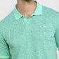 Parx Men Green Regular Fit Print Polo Neck Collar T-Shirt