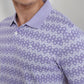 Parx Men Purple Regular Fit Print Polo Neck Collar T-shirt