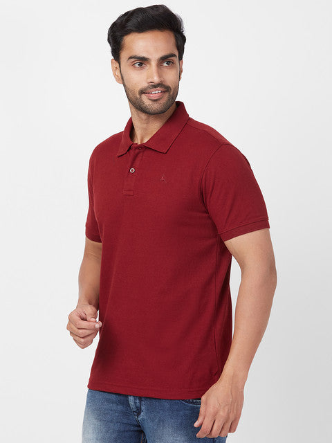 Parx Men Red Regular Fit Solid Polo Neck T-Shirt – MyRaymond