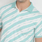 Parx Men Green Regular Fit Printed Polo Neck Collar T-Shirt