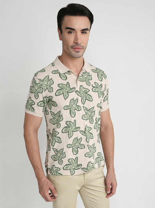 Parx Men Brown Printed Regular Fit Cotton T-Shirt