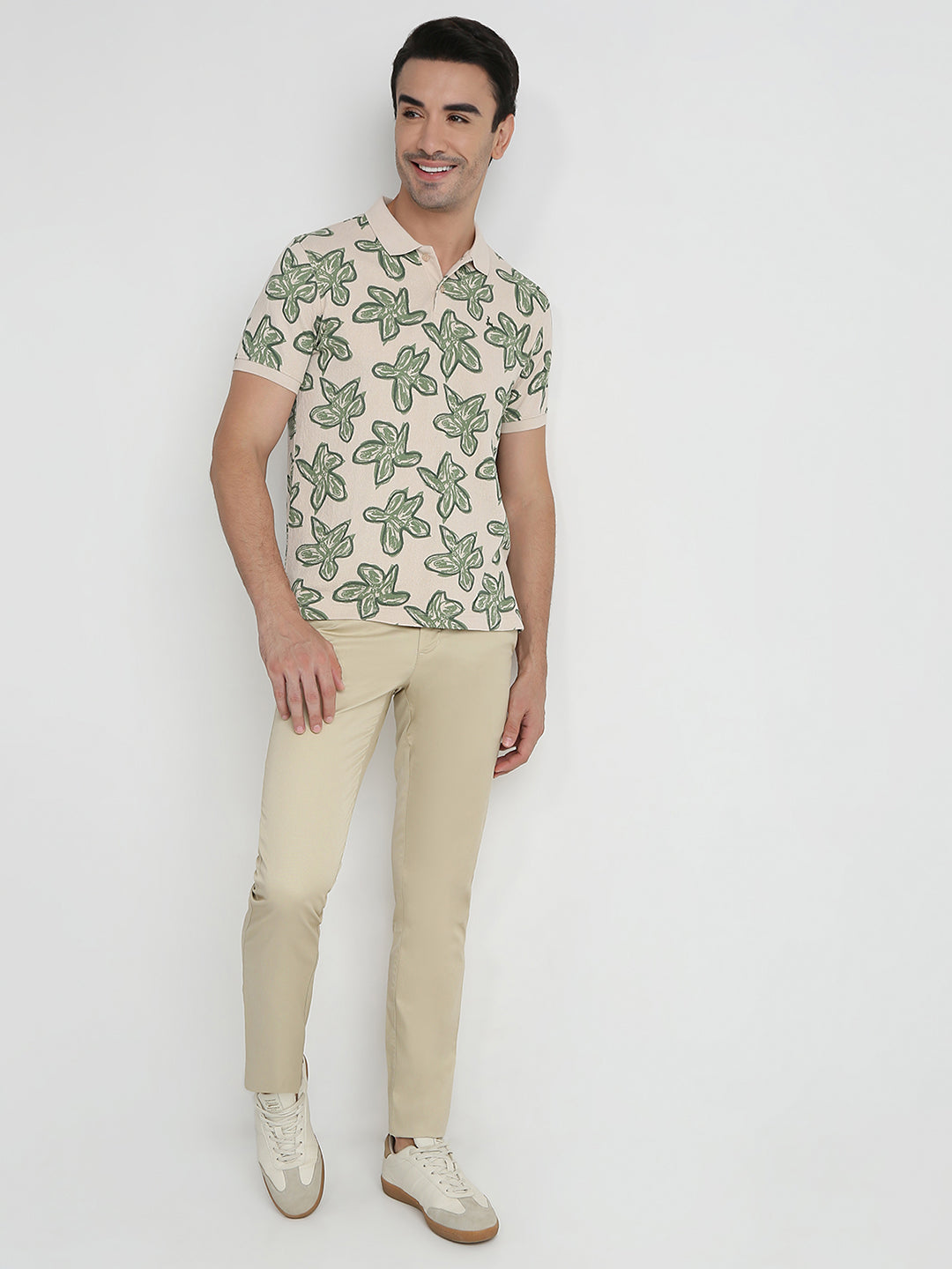 Parx Men Brown Regular Fit Printed Polo Neck Collar T-Shirt
