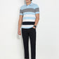 Parx Men Blue Yarn Dyed Regular Fit T-Shirt