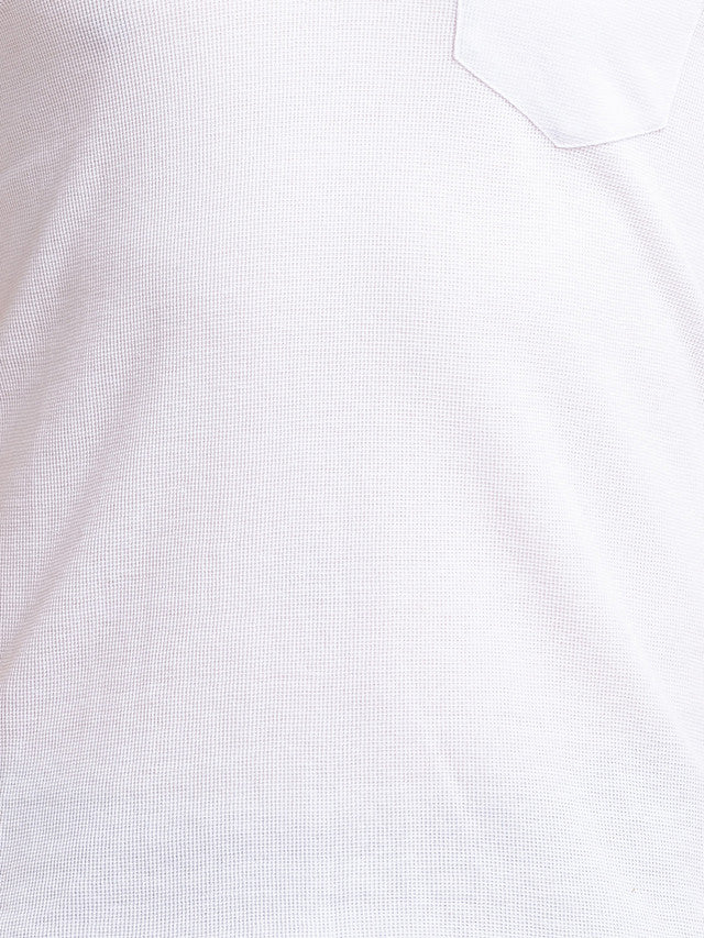 Parx White Structure Regular Fit Cotton T-Shirt