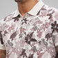 Parx Beige Printed Regular Fit Cotton T-Shirt