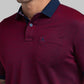 Parx Men Maroon Woven Design Regular Fit Half Sleeve Polo Neck T-Shirt