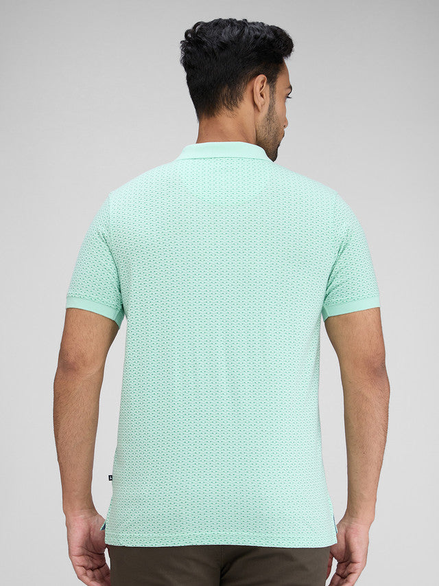 Parx Green Printed Regular Fit Cotton T-Shirt