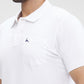 Parx White Solid Regular Fit Cotton Blend T-Shirt