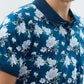 Parx Men Blue Regular Fit Print Polo Neck Collar T-Shirt