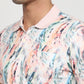 Parx Men Red Regular Fit Print Polo Neck Collar T-shirt