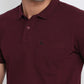 Parx Men Purple Regular Fit Solid Polo Neck Collar T-shirt