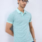 Parx Men Green Regular Fit Print Polo Neck Collar T-shirt