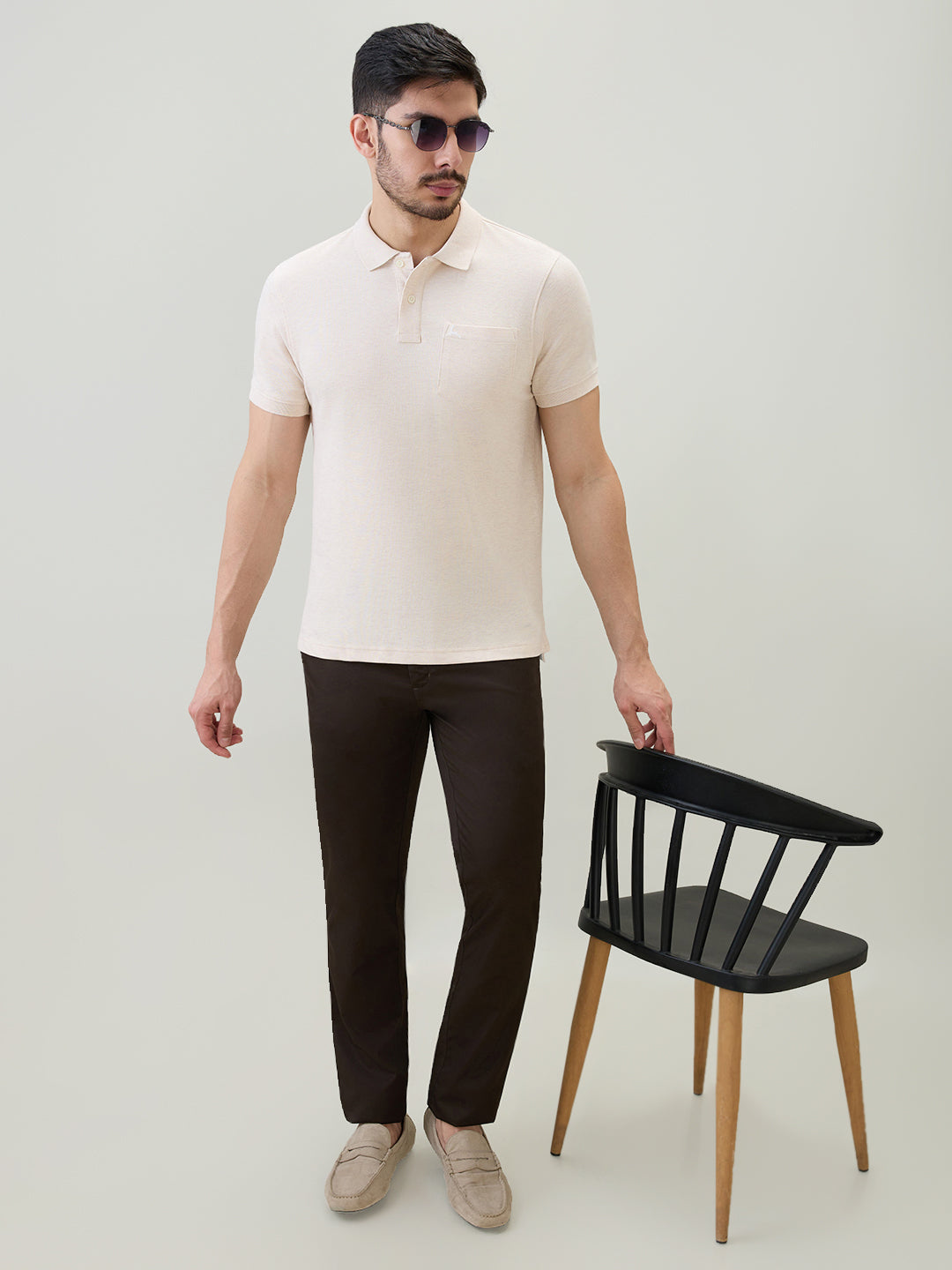 Parx Men White Regular Fit Solid Polo Neck Collar T-Shirt