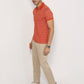 Parx Men Orange Regular Fit Print Polo Neck Collar T-shirt