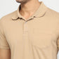 Parx Men Fawn Regular Fit Solid Polo Neck Collar T-shirt