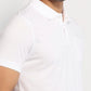 Parx Men White Regular Fit Solid Polo Neck Collar T-shirt
