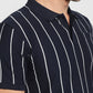 Parx Men Blue Regular Fit Yarn Dyed Polo Neck Collar T-shirt