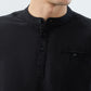 Parx Men Black Regular Fit Solid Henley Neck Collar T-Shirt