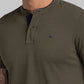 Parx Men Green Solid Regular Fit Half Sleeve Henley Neck T-Shirt