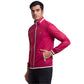 Men Red Solid Polyester Full Sleeve Jacket