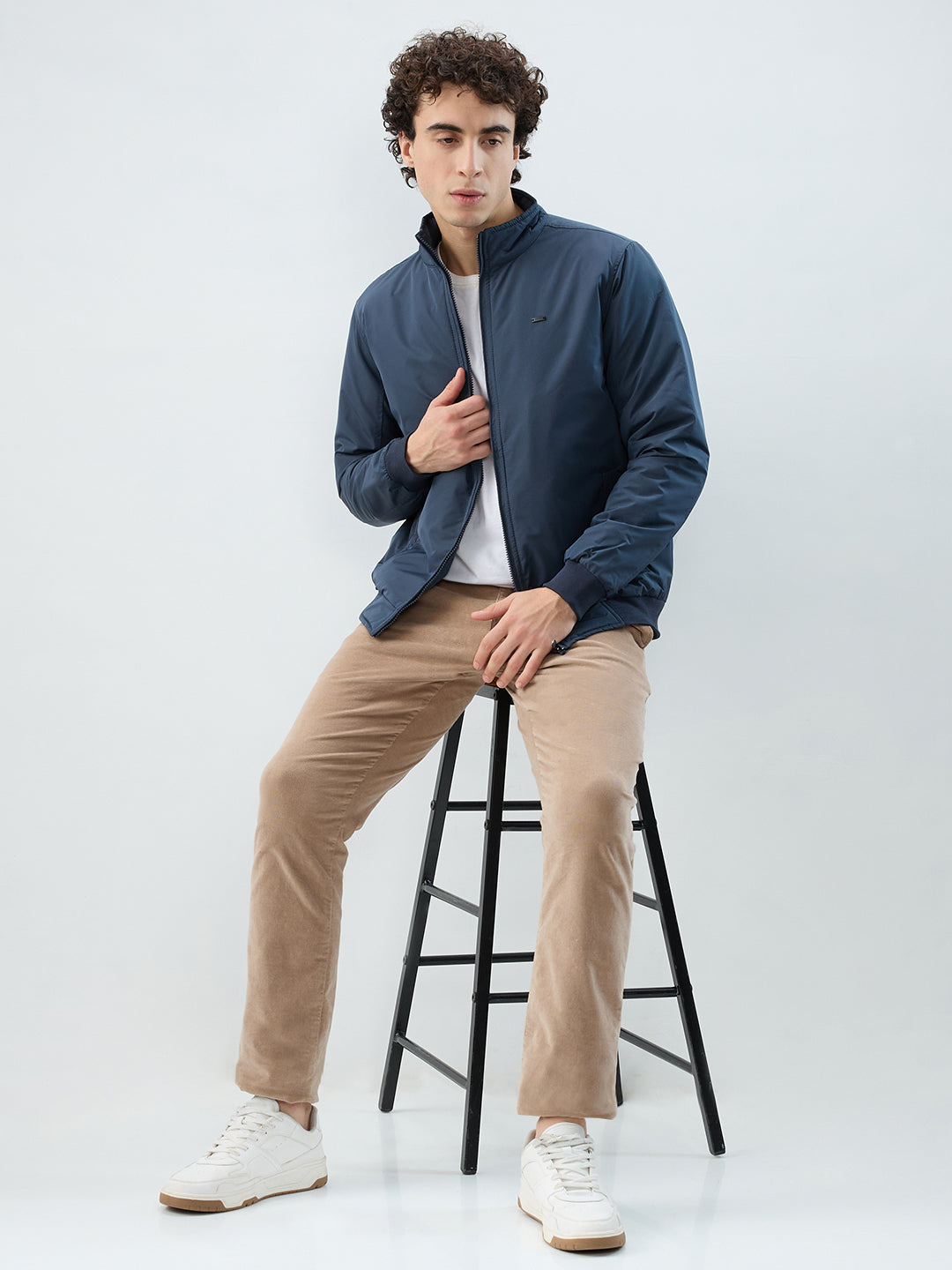 Parx Men Blue Solid Casual Jacket