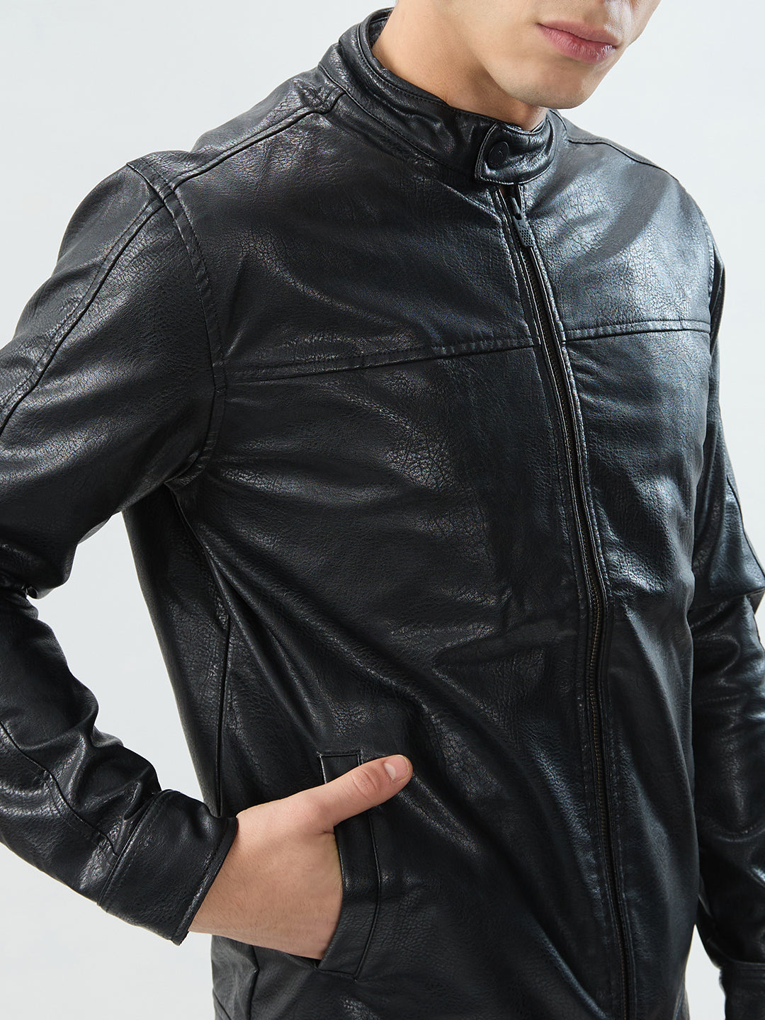 Parx Men Black Solid Casual Jacket