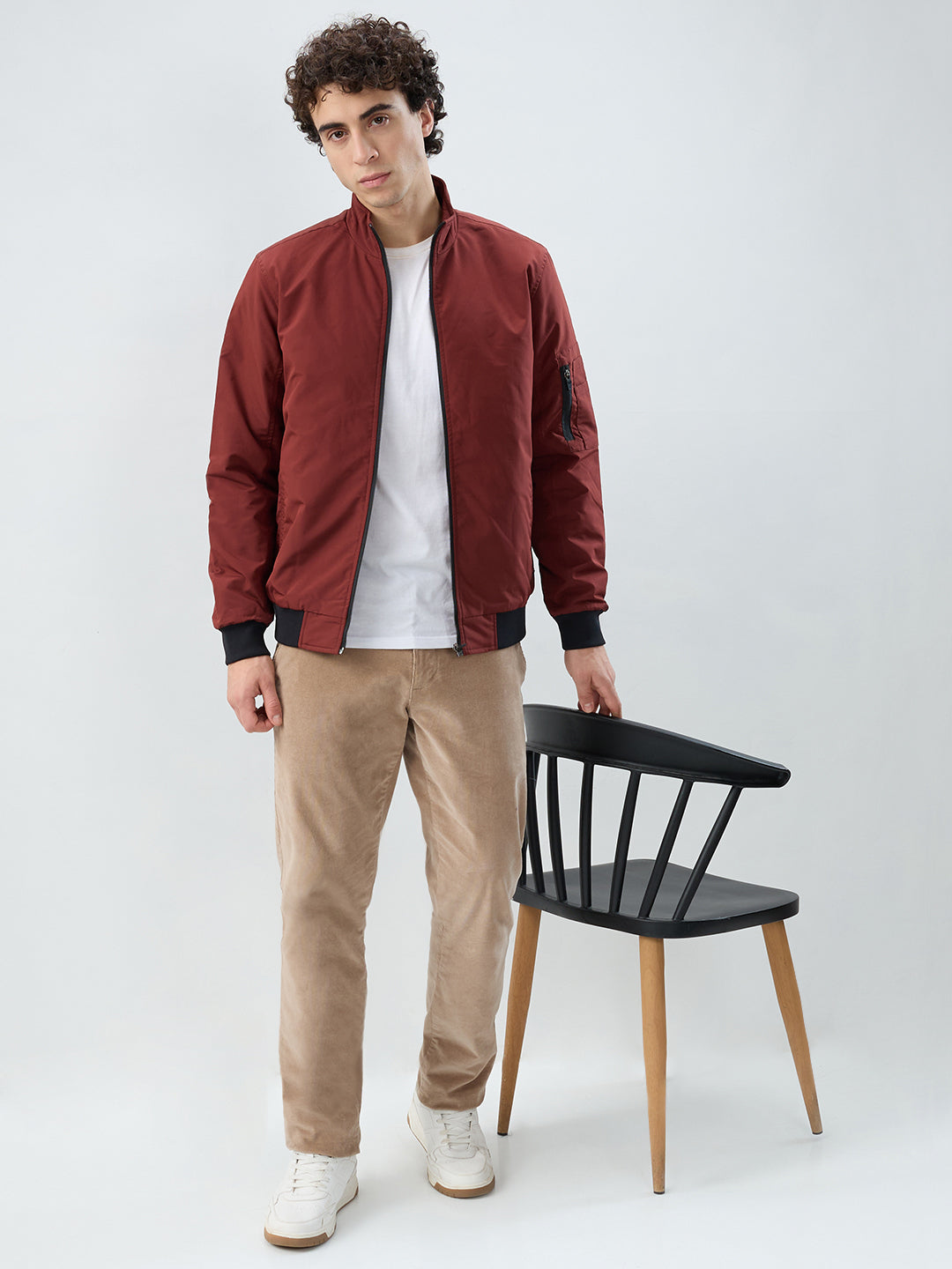 Parx Men Orange Solid Casual Jacket
