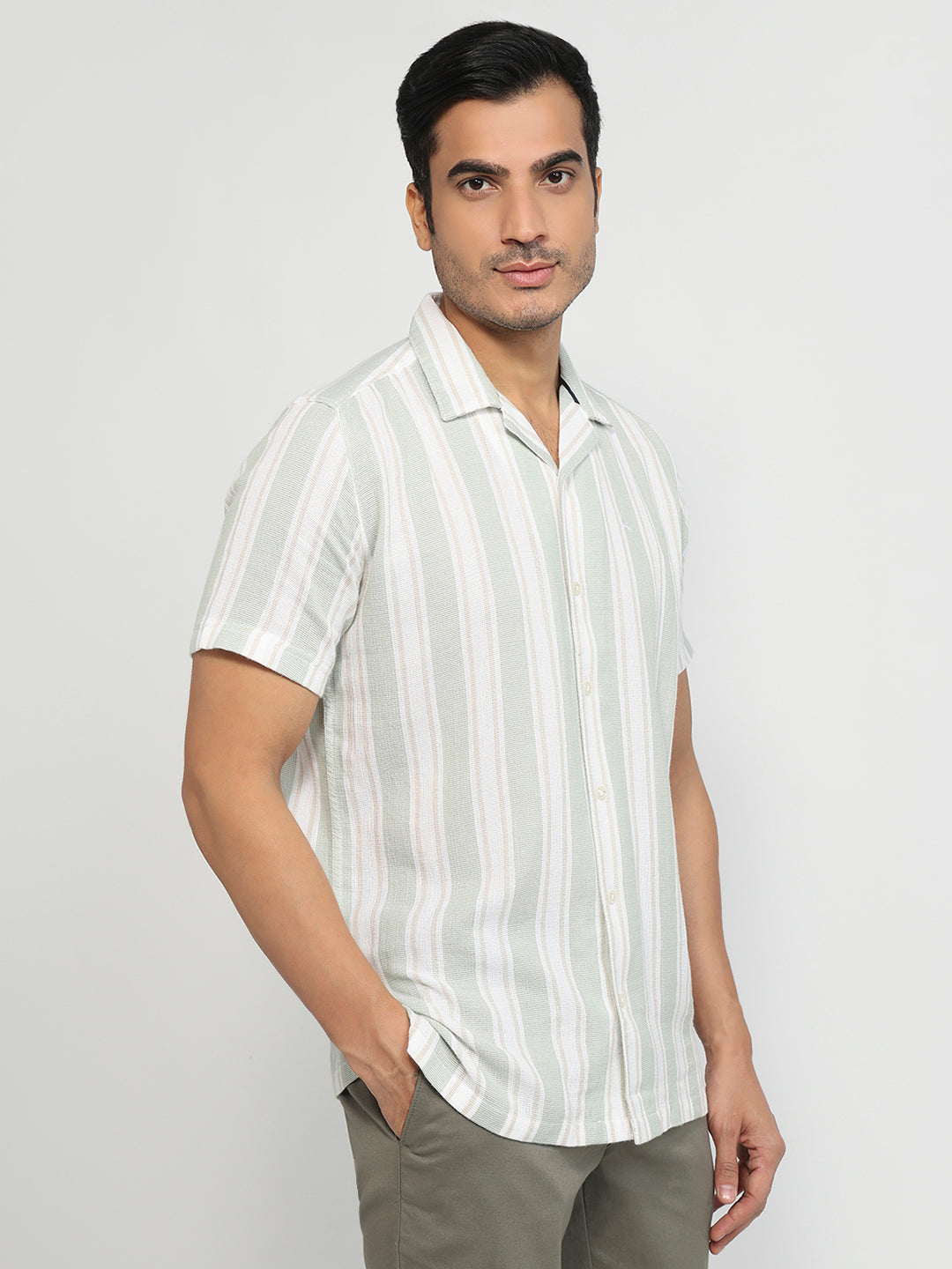 Parx Green Casual Shirt