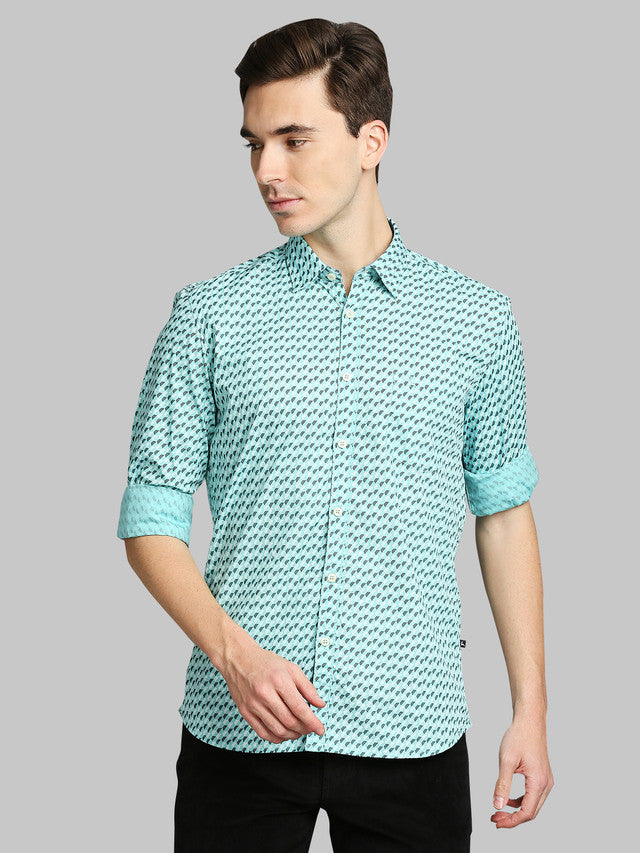 Parx Green Casual Shirt 