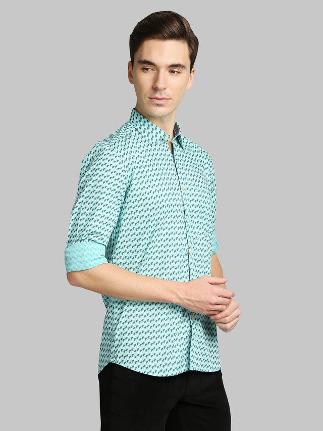 Parx Green Casual Shirt 