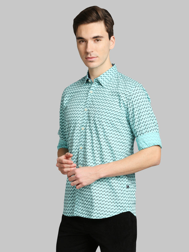 Parx Green Casual Shirt 