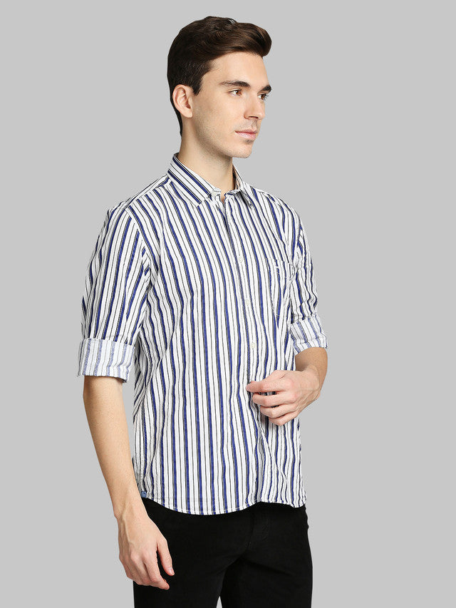 Parx Blue Casual Shirt 