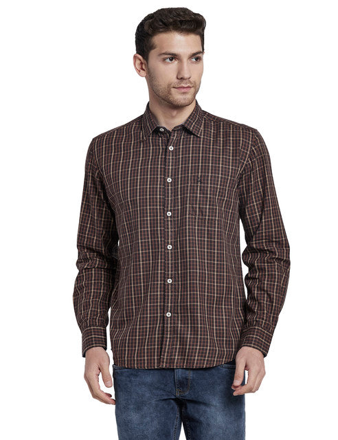Parx Brown Casual Shirt
