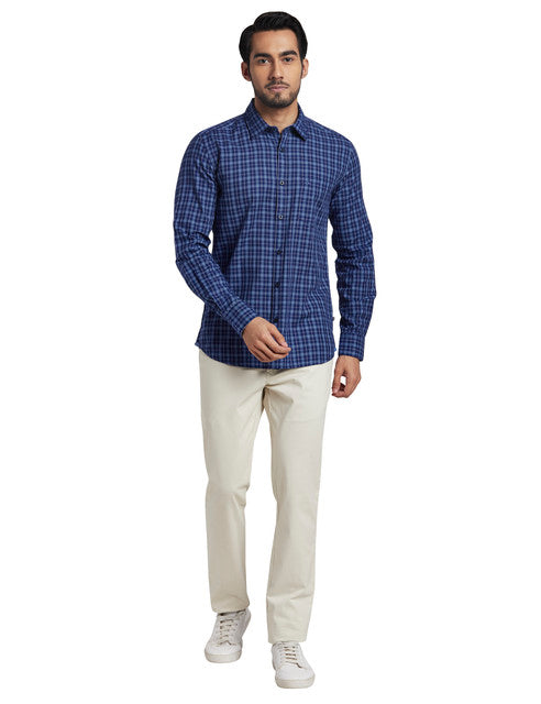 Parx Blue Casual Shirt