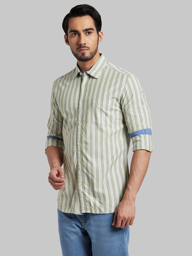 Parx Green Casual Shirt 