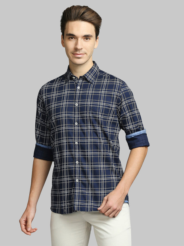 Parx Blue Casual Shirt 