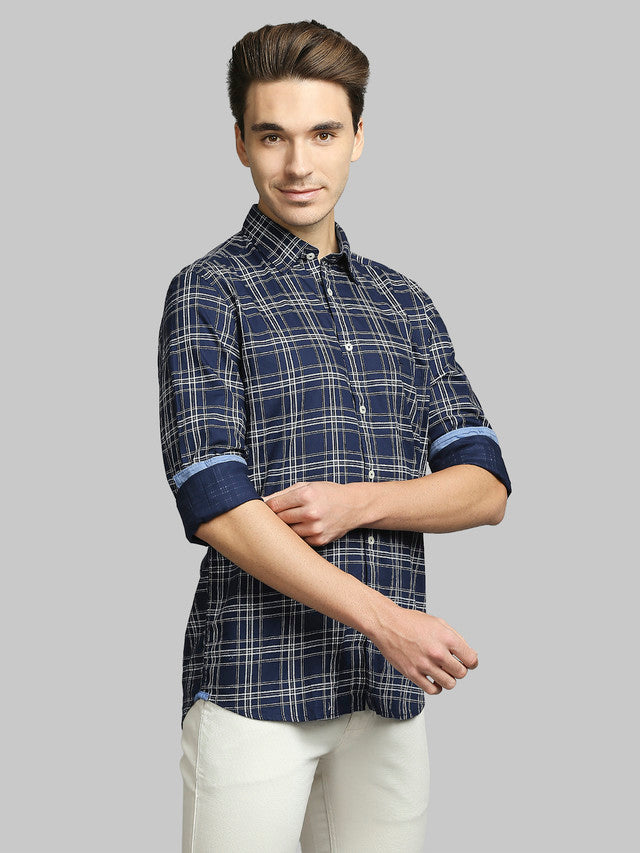 Parx Blue Casual Shirt 